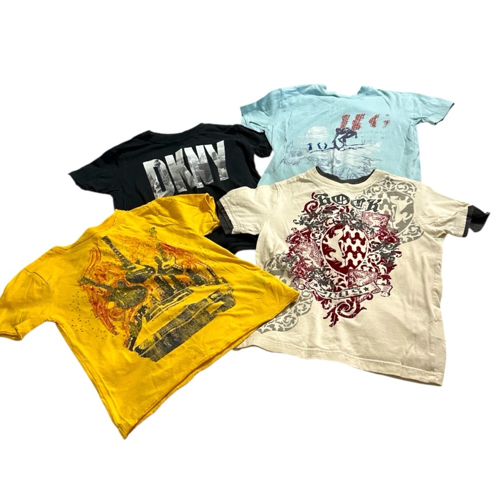 Bundle of (4) Boys Size S Graphic Tees.  DKNY, American Living, Arizona Brand.